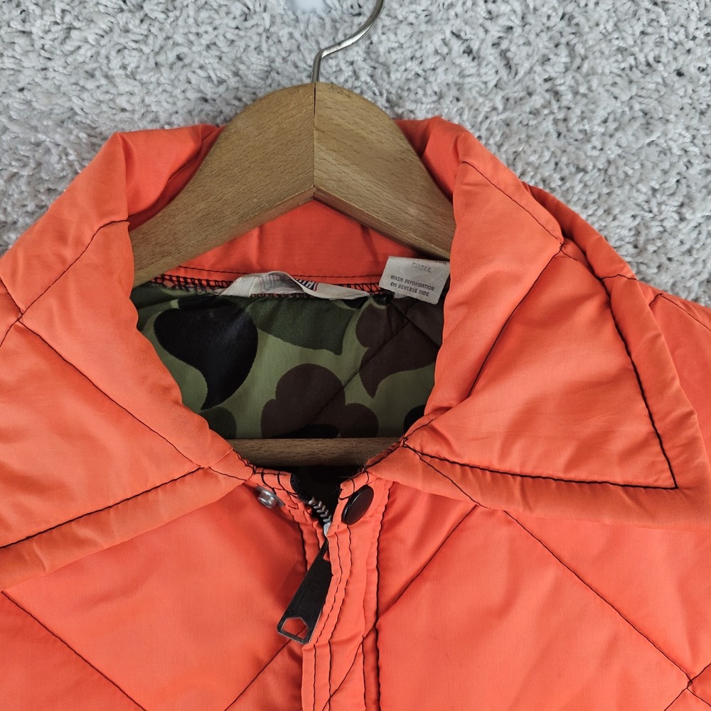 Vintage Big Smith Missabe Railroad Blaze Orange Camo Jacket Sz Medium Made USA - Picture 8 of 14